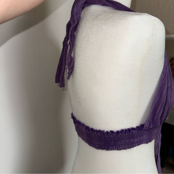 Purple Halter cotton boho Top - Picture 3 of 4